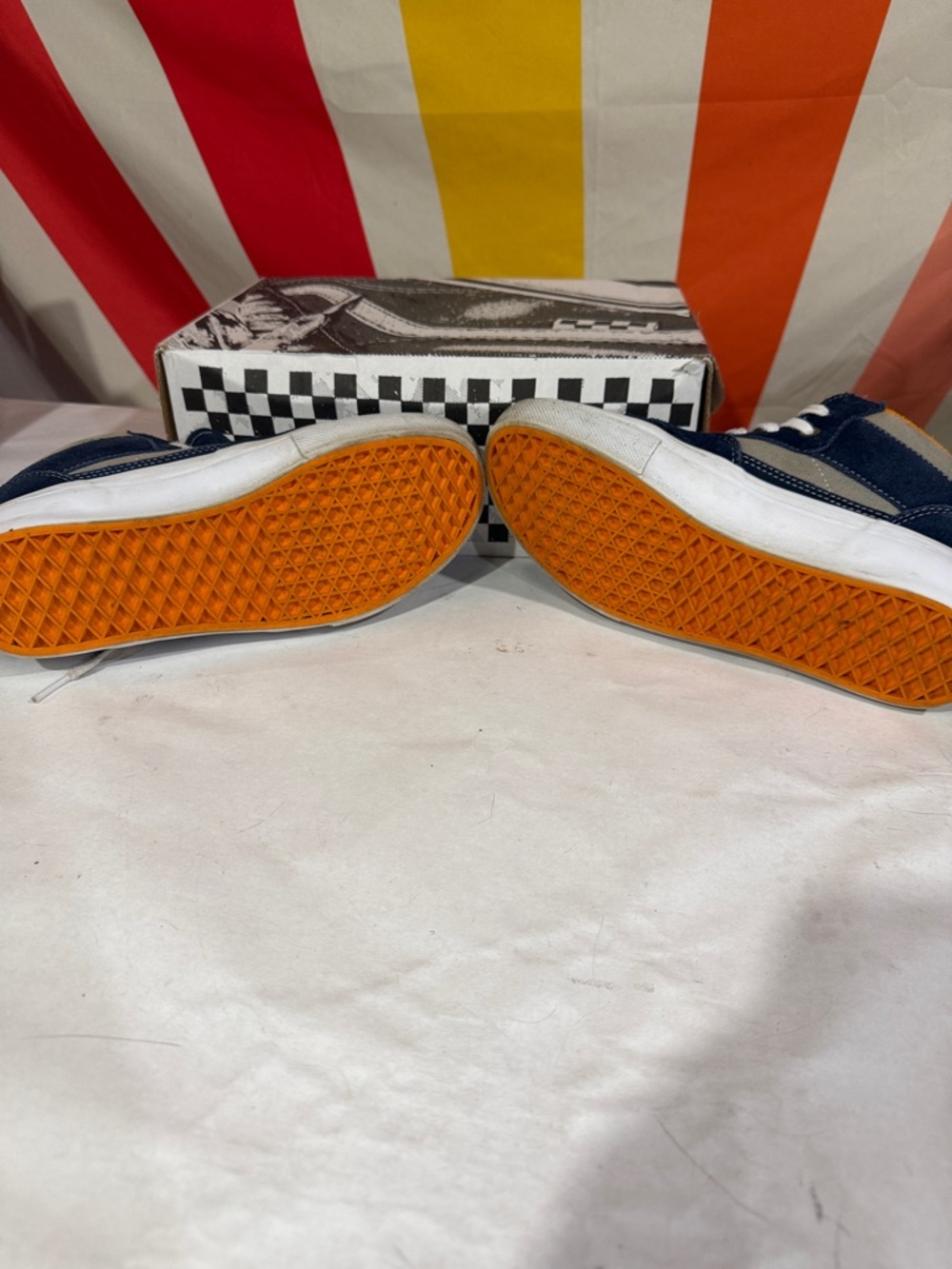 Vans Navy, Gray & Orange Half Cab Skate Shoes 7 - Picture 7 of 13